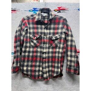 Vintage 80s woolwich wool plaid shirt small made in USA